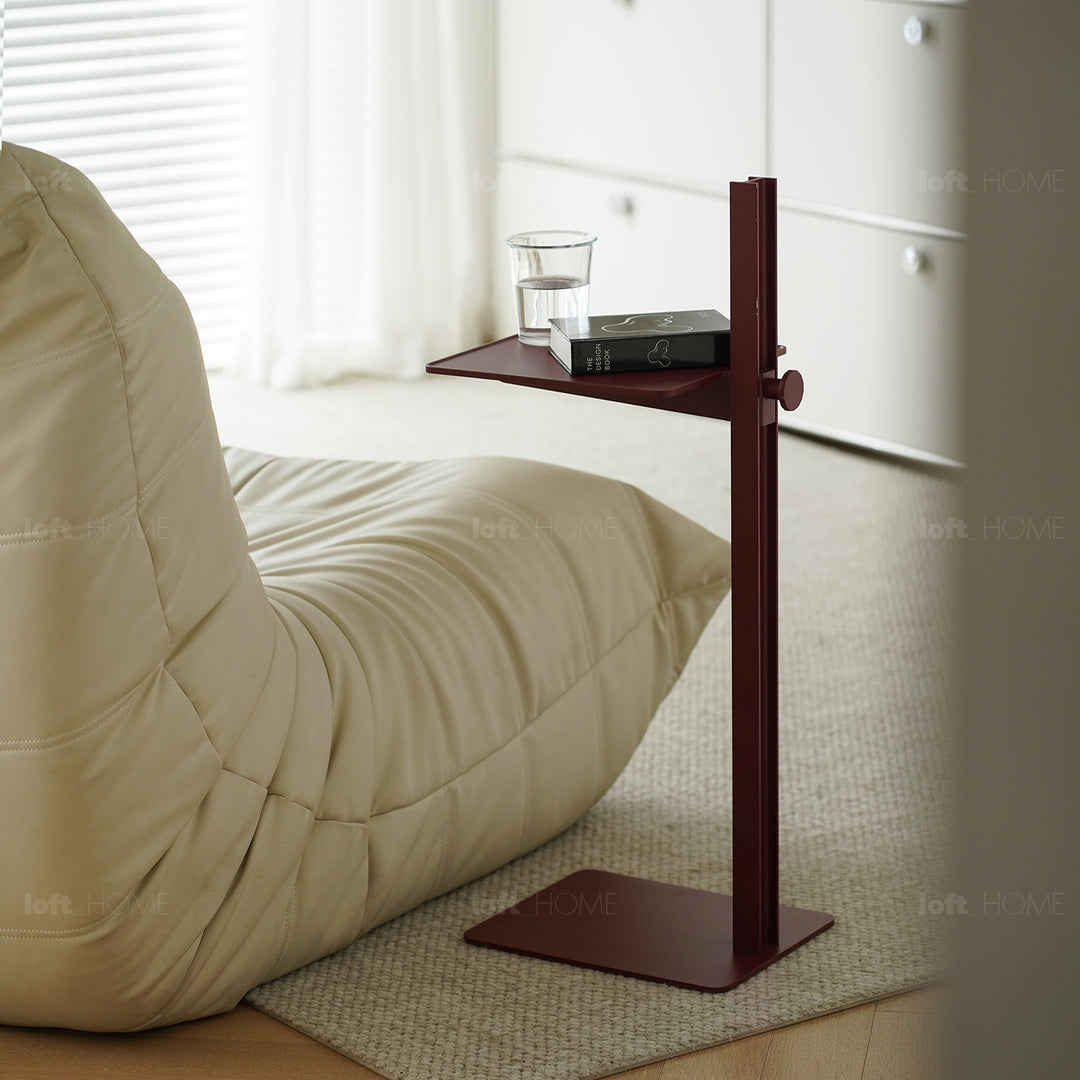 Industrial steel side table string material variants.