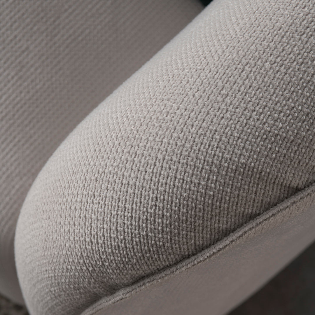 Japandi cotton fabric 1 seater sofa panna material variants.