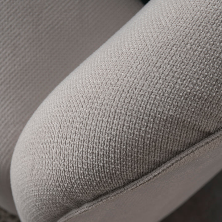 Japandi cotton fabric 1 seater sofa panna material variants.