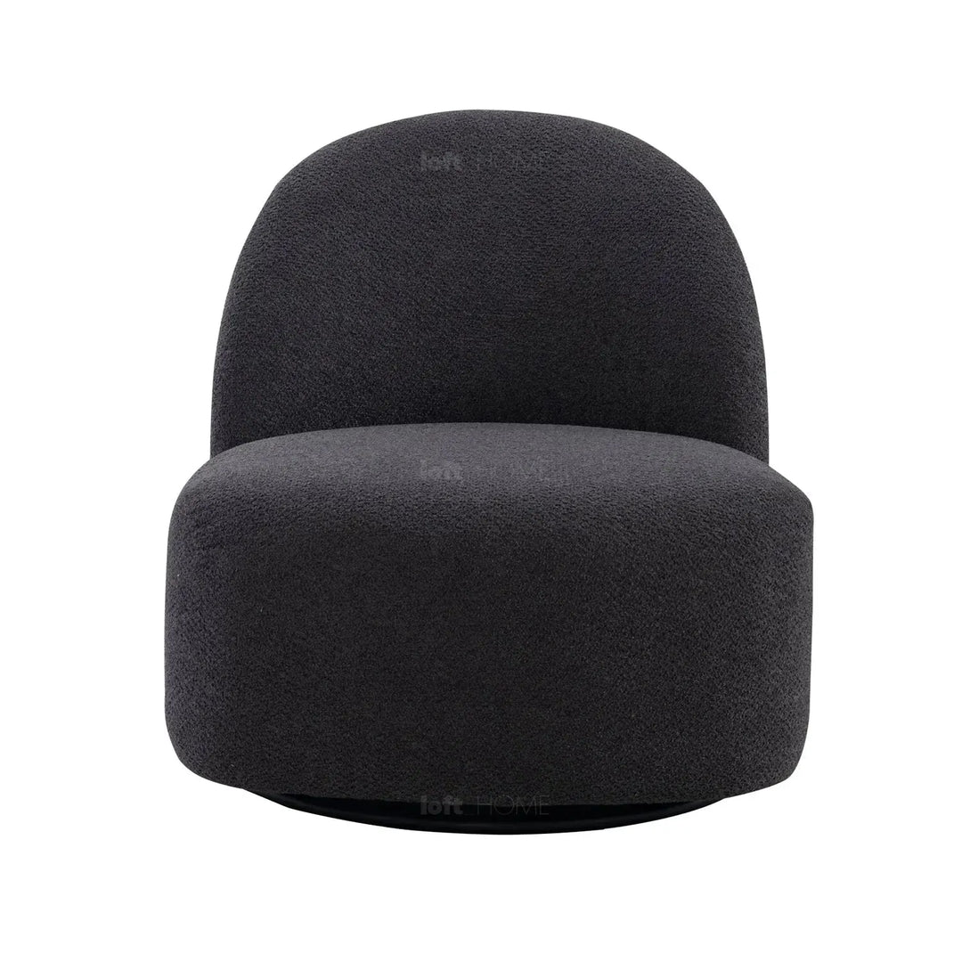 Cream mixed weave fabric revolving 1 seater sofa apse color swatches.