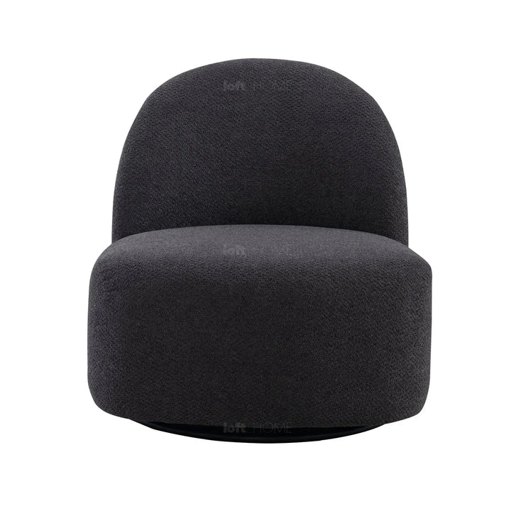 Cream mixed weave fabric revolving 1 seater sofa apse color swatches.