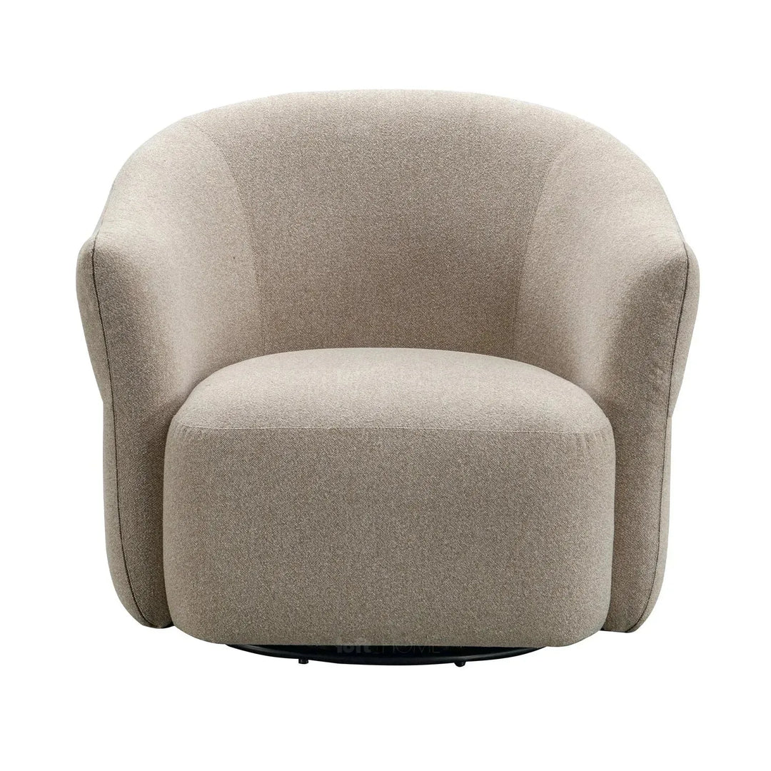 Modern mixed weave fabric revolving 1 seater sofa slate color swatches.