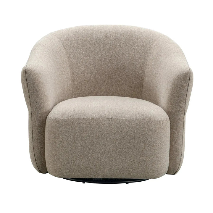 Modern mixed weave fabric revolving 1 seater sofa slate color swatches.