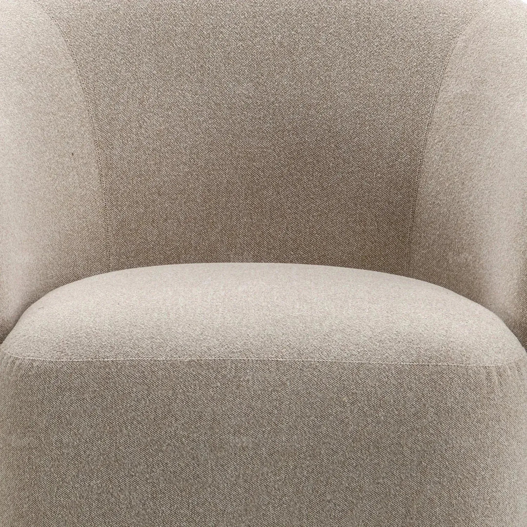 Modern mixed weave fabric revolving 1 seater sofa slate with context.