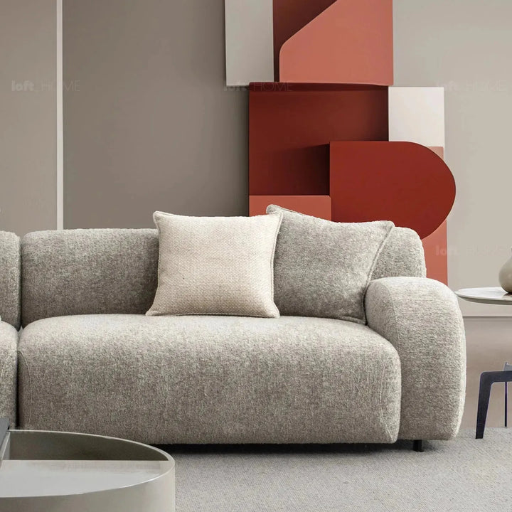 Modern mixed weave fabric l shape sectional sofa ench 4+l in close up details.