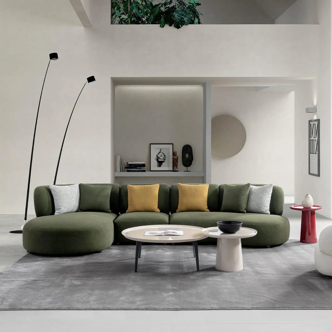 Cream fabric l shape sectional sofa fores 4+l primary product view.