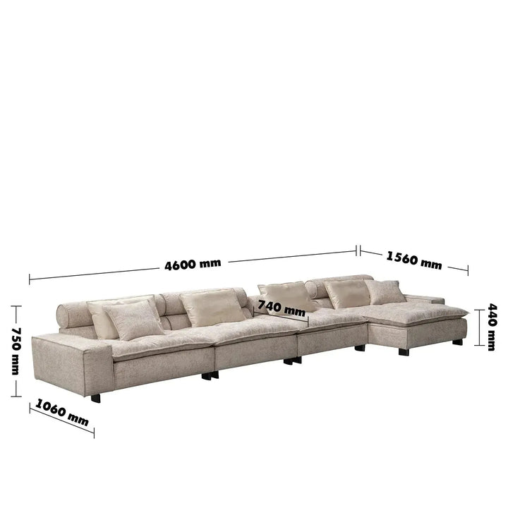 Modern mixed weave fabric l shape sectional sofa aumn 4+l size charts.