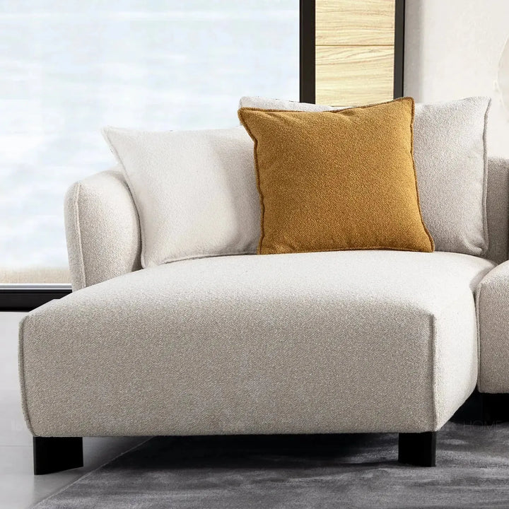 Modern fabric l shape sectional sofa nest 4+l in panoramic view.