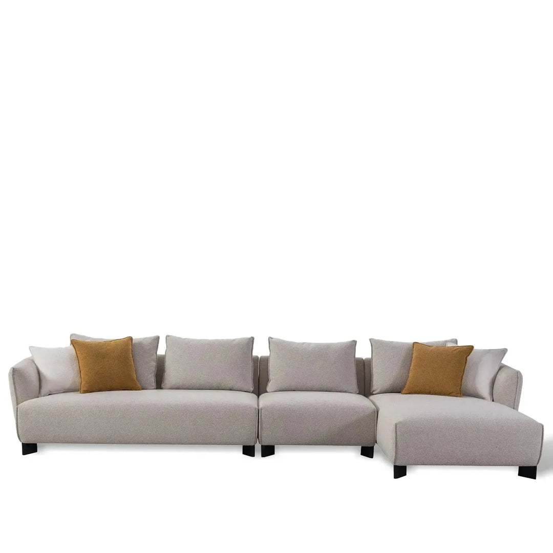 Modern fabric l shape sectional sofa nest 4+l in white background.