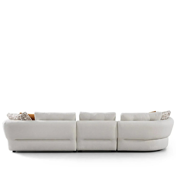 Cream sherpa fabric l shape sectional sofa luxe 3+l detail 1.