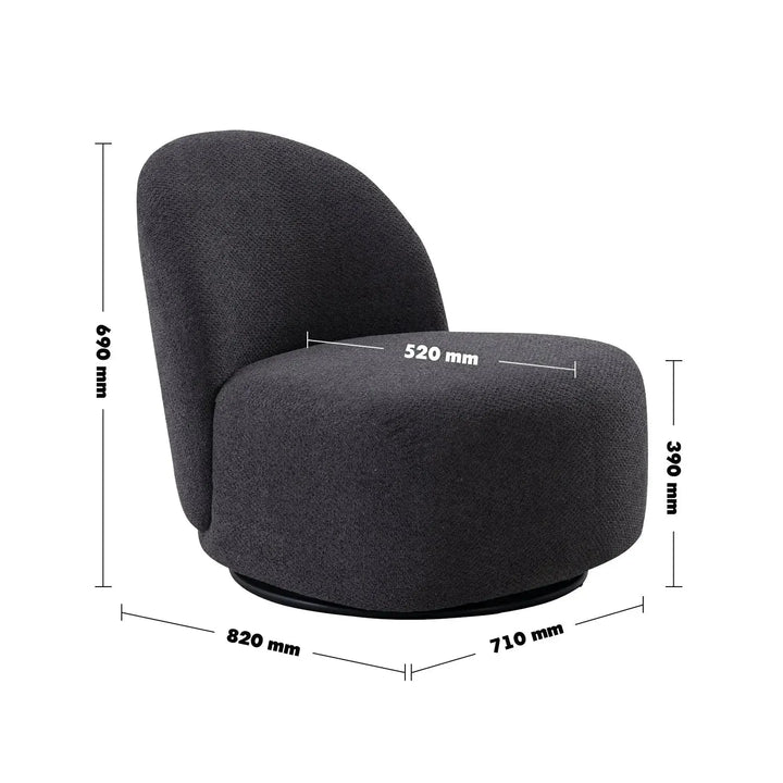 Cream mixed weave fabric revolving 1 seater sofa apse size charts.