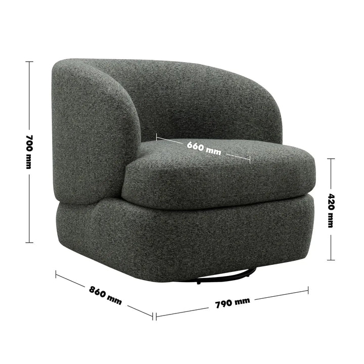 Modern mixed weave fabric revolving 1 seater sofa goyle size charts.