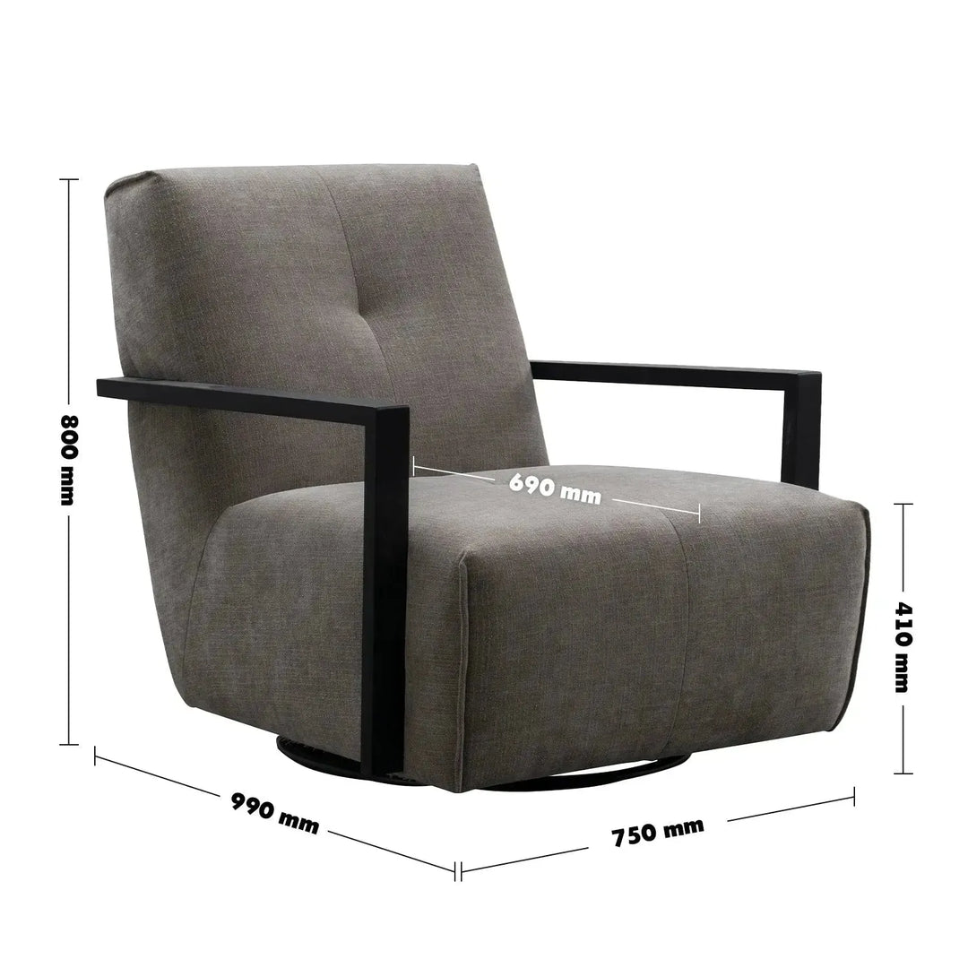 Modern mixed weave fabric revolving 1 seater sofa talc wood size charts.