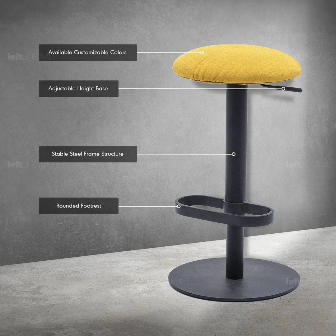 Modernfabric round bar stool shell in close up details.