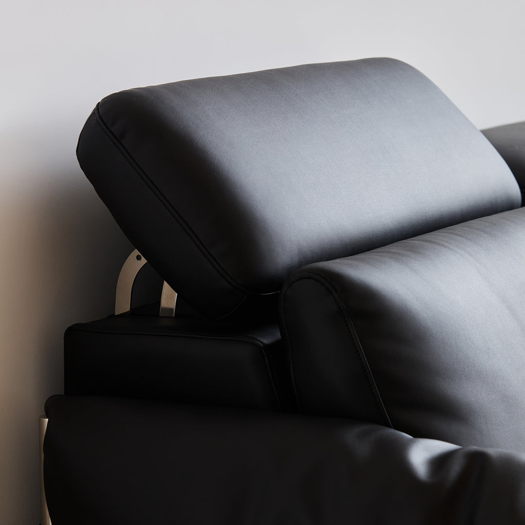 Minimalist Microfiber Leather electric recliner 2 seater sofa calmera detail 1.