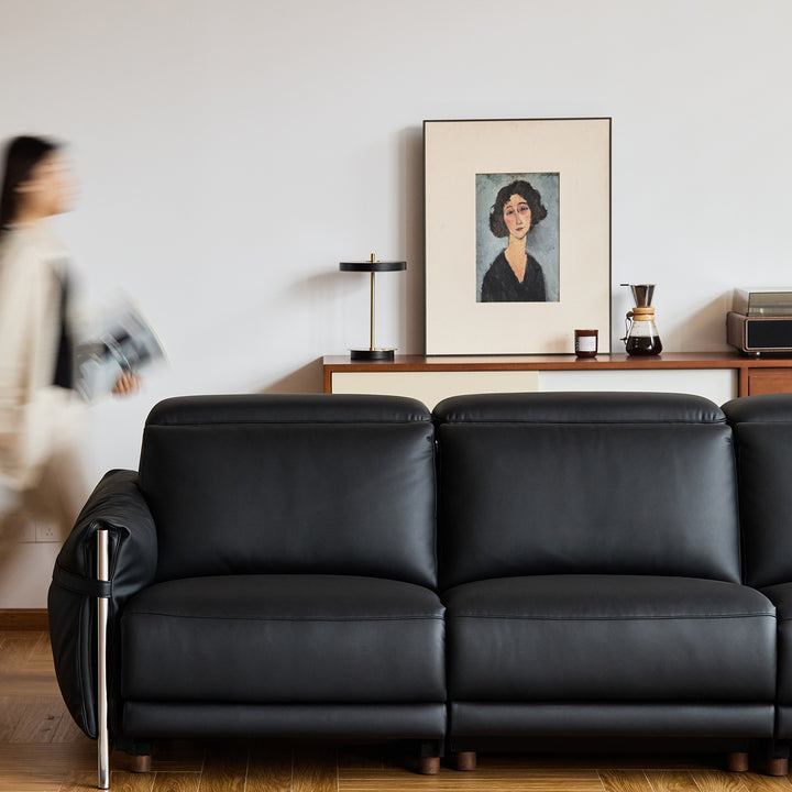 Minimalist Microfiber Leather electric recliner 3 seater sofa calmera detail 4.