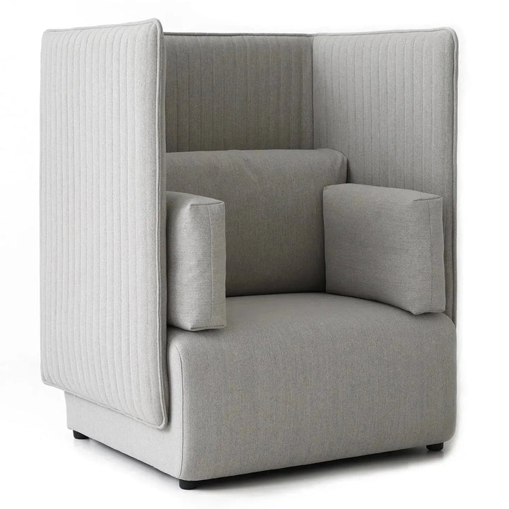 Modern mixed weave fabric 1 seater sofa multi in white background.