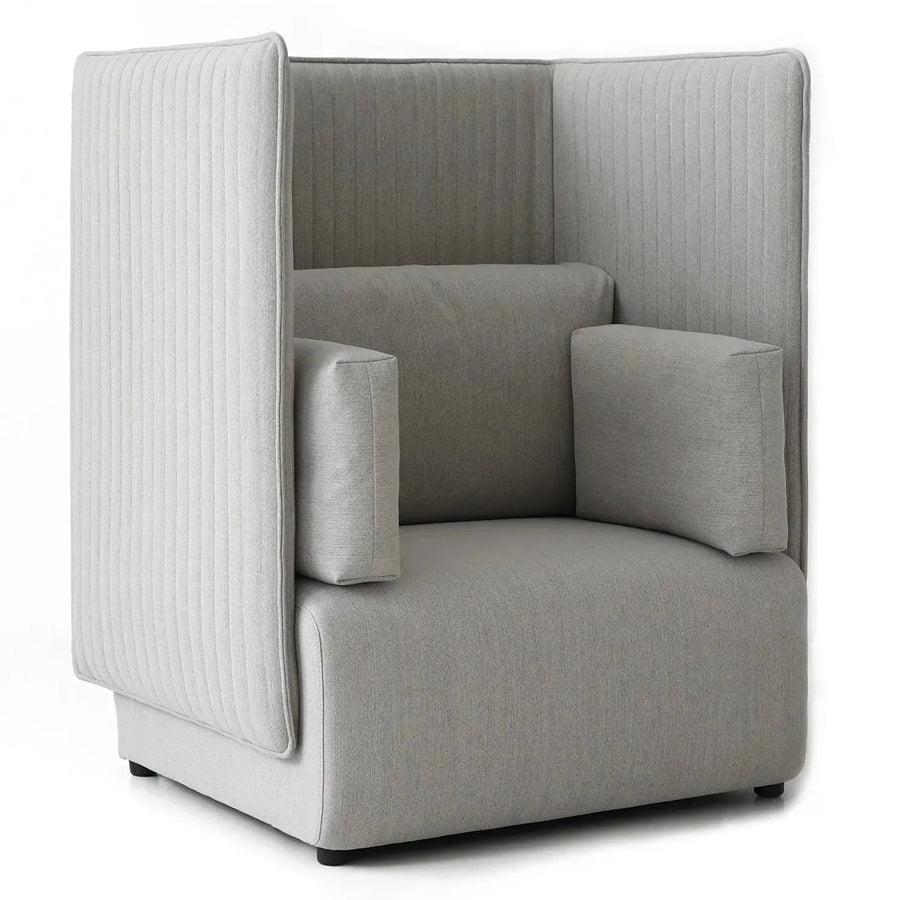 Modern mixed weave fabric 1 seater sofa multi in white background.