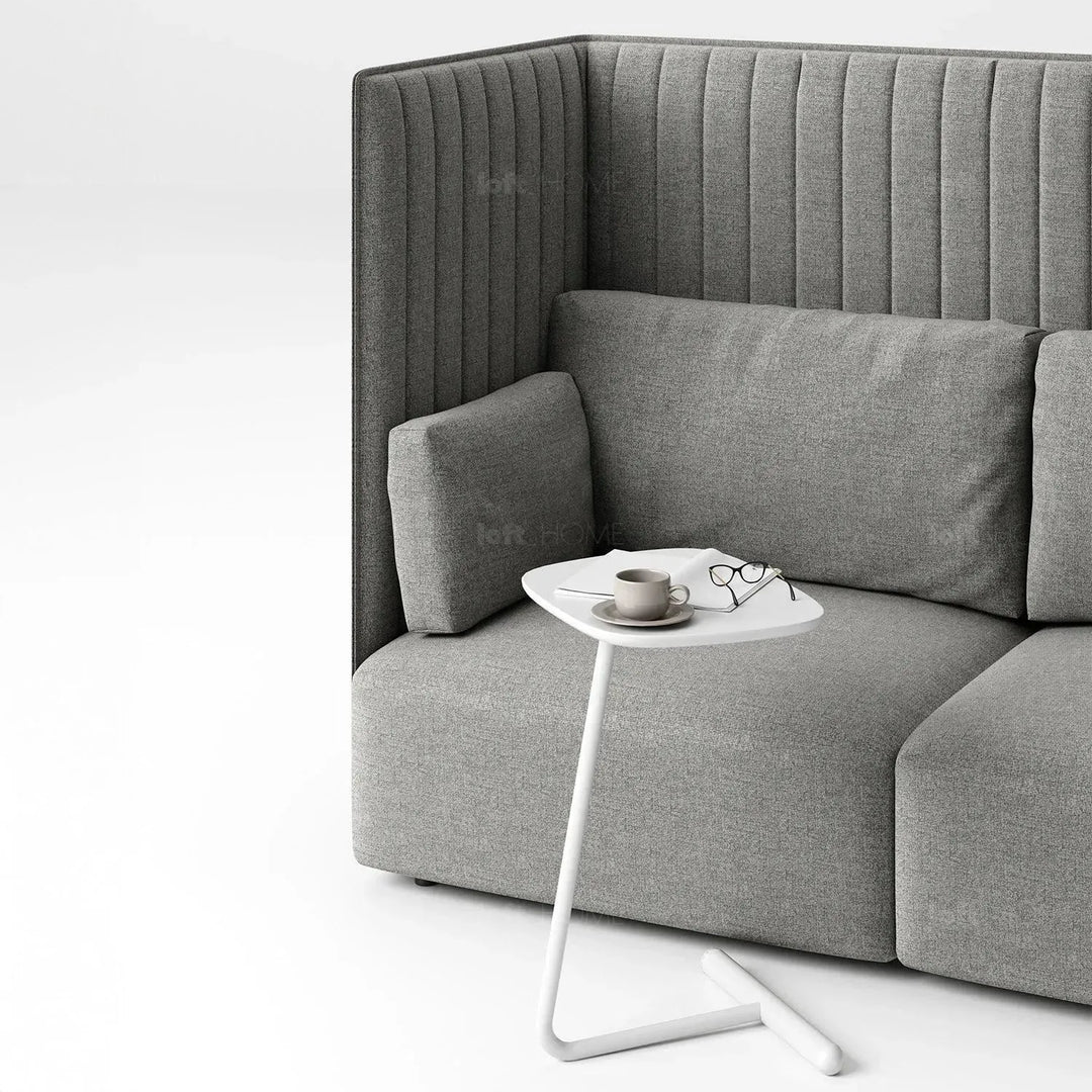 Modern mixed weave fabric 1 seater sofa multi situational feels.