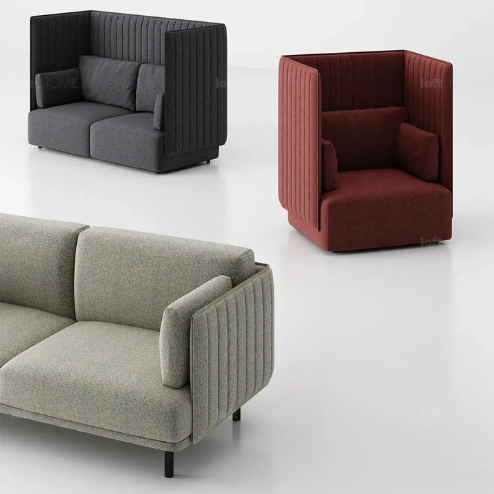 Modern mixed weave fabric 1 seater sofa multi layered structure.