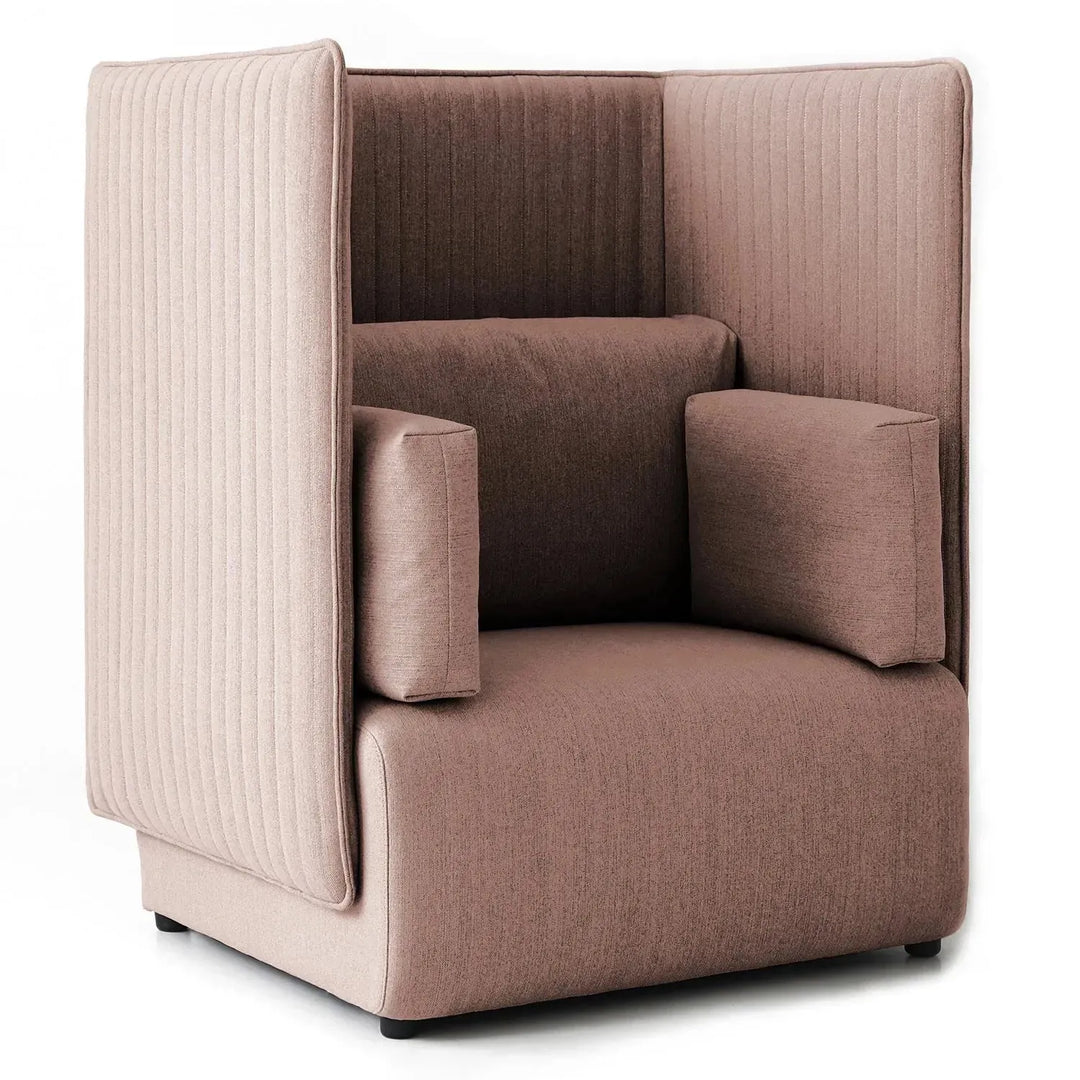 Modern mixed weave fabric 1 seater sofa multi detail 9.