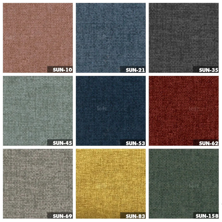 Modern mixed weave fabric 1 seater sofa multi color swatches.