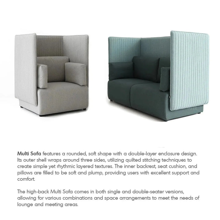 Modern mixed weave fabric 1 seater sofa multi with context.