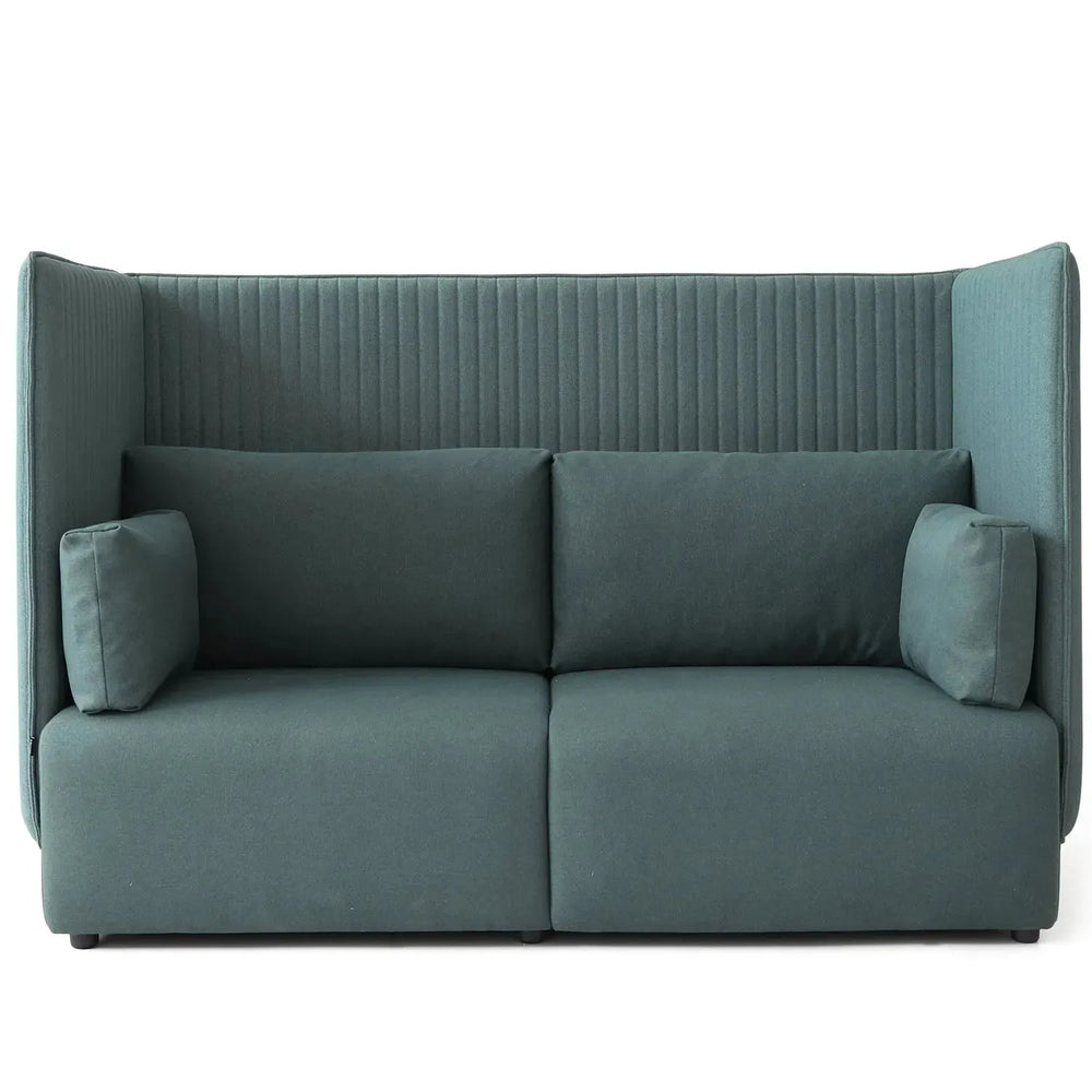 Modern mixed weave fabric 2 seater sofa multi in white background.