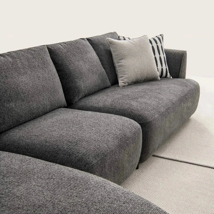 Modern mixed weave fabric l shape sectional sofa asce 4+l material variants.
