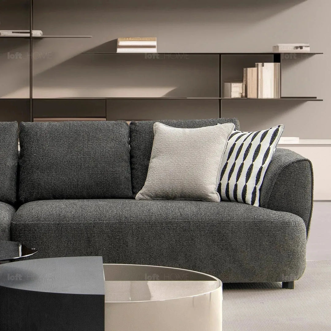 Modern mixed weave fabric l shape sectional sofa asce 4+l in close up details.