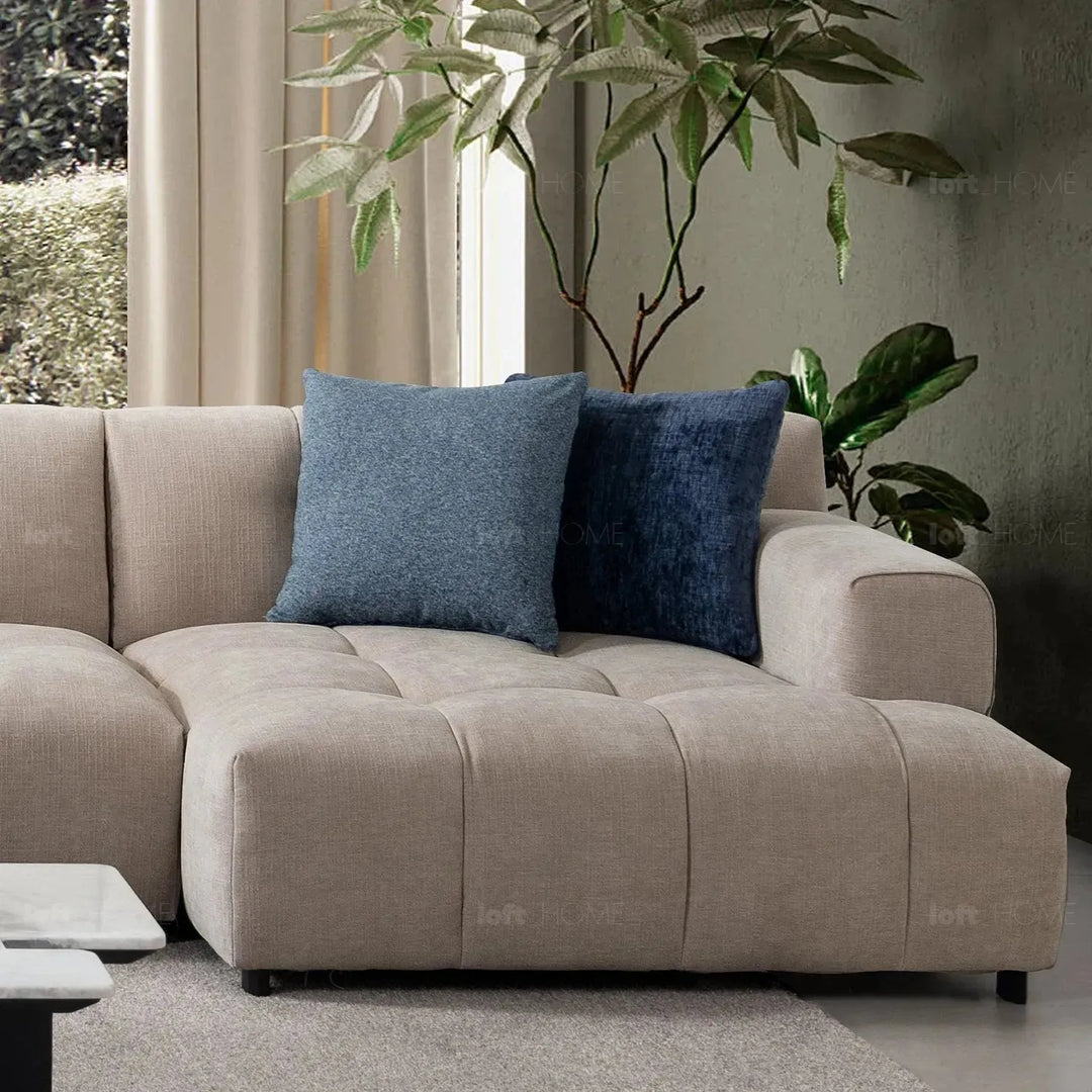Modern mixed weave fabric l shape sectional sofa luna 3+l in close up details.