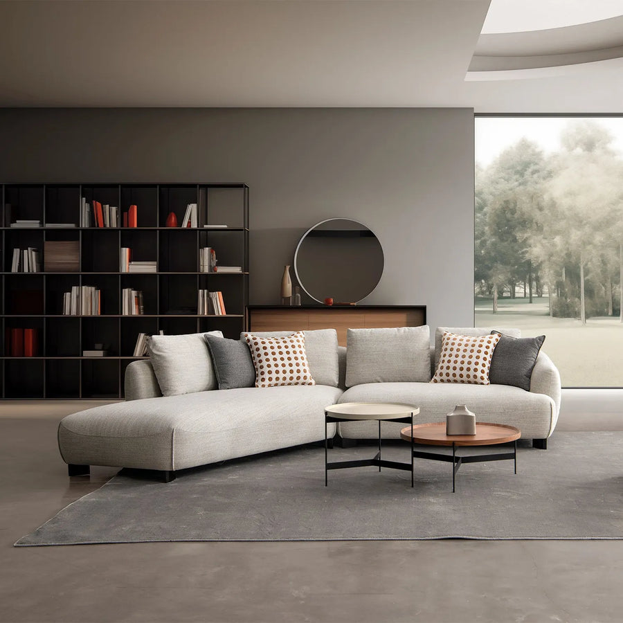 Modern mixed weave fabric l shape sectional sofa refuge 3+l primary product view.