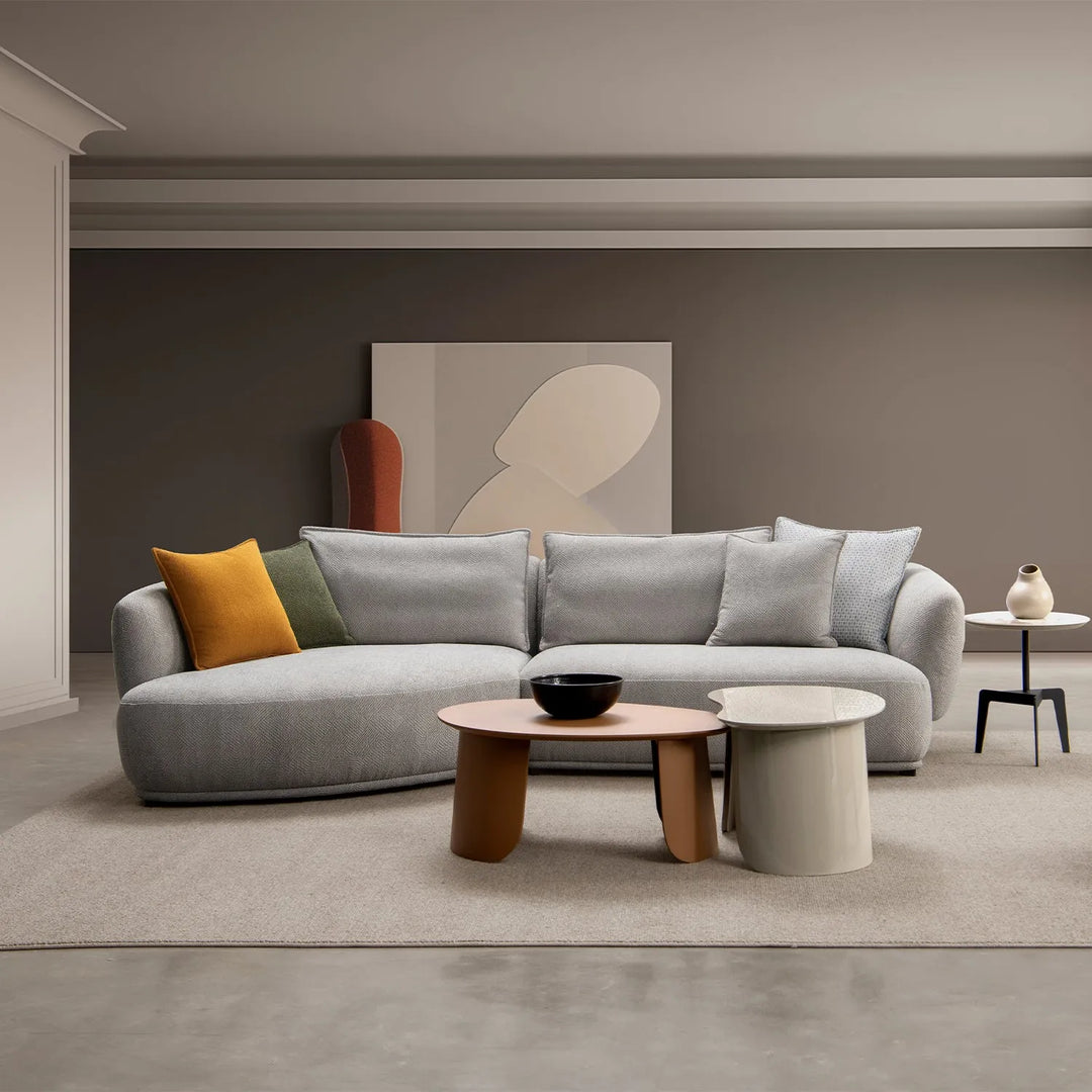 Modern sherpa fabric l shape sectional sofa granitova 3+l primary product view.