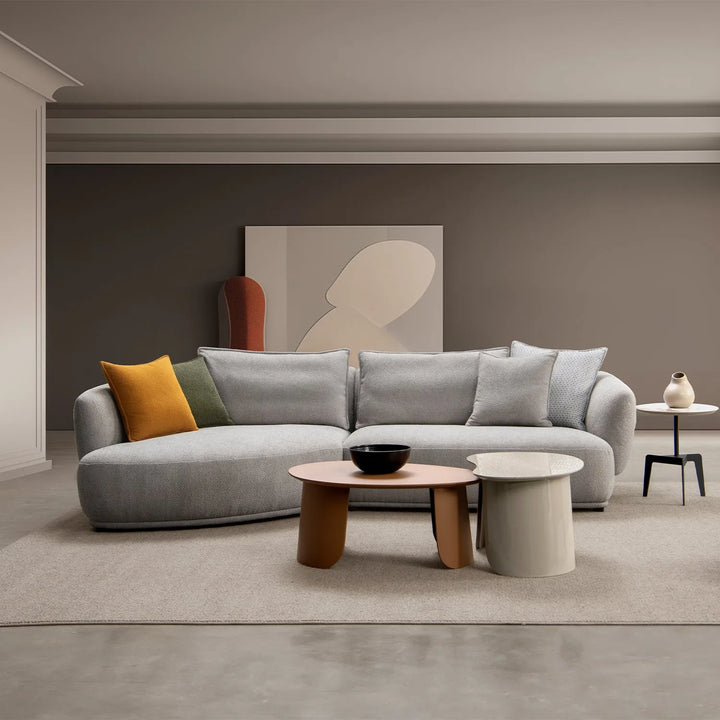 Modern sherpa fabric l shape sectional sofa granitova 3+l primary product view.