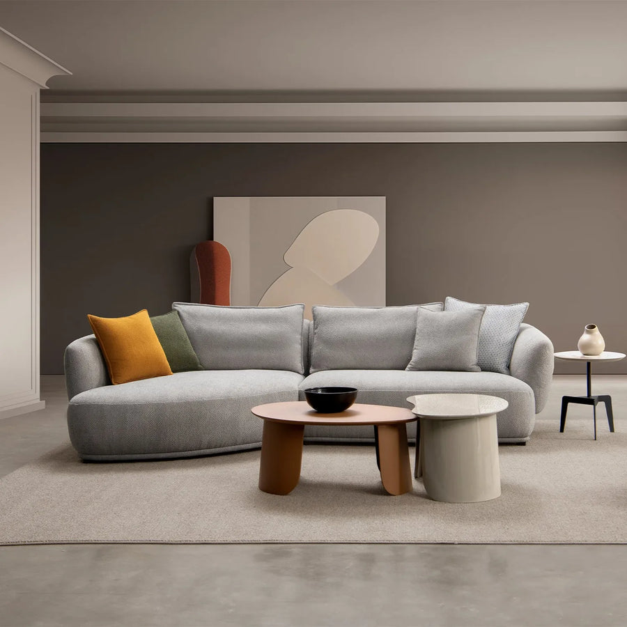 Modern sherpa fabric l shape sectional sofa granitova 3+l primary product view.