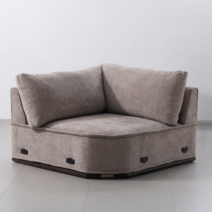 Minimalist corduroy velvet fabric modular joint connection 1 seater sofa cordy primary product view.
