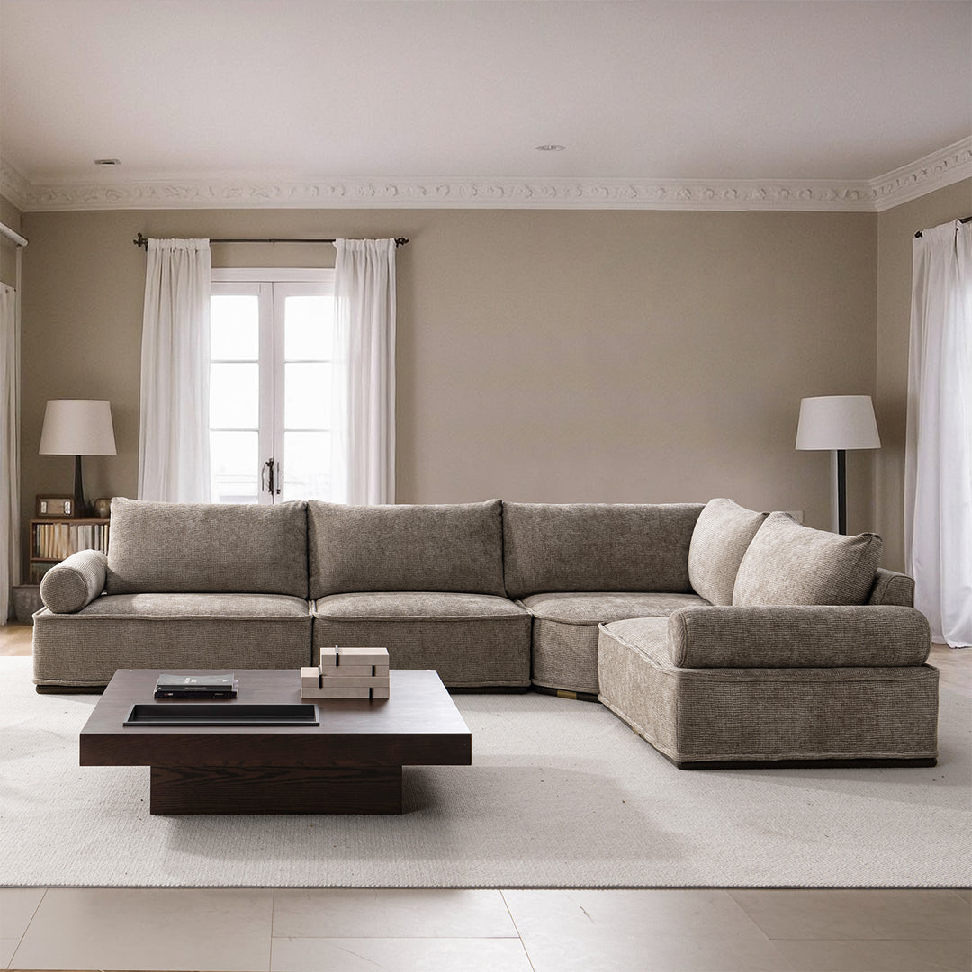 Minimalist corduroy velvet fabric modular joint connection 1 seater sofa cordy in real life style.