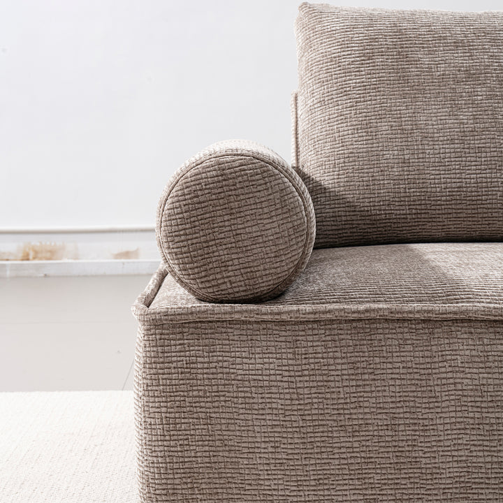 Minimalist corduroy velvet fabric sectional 3 seater sofa cordy in real life style.