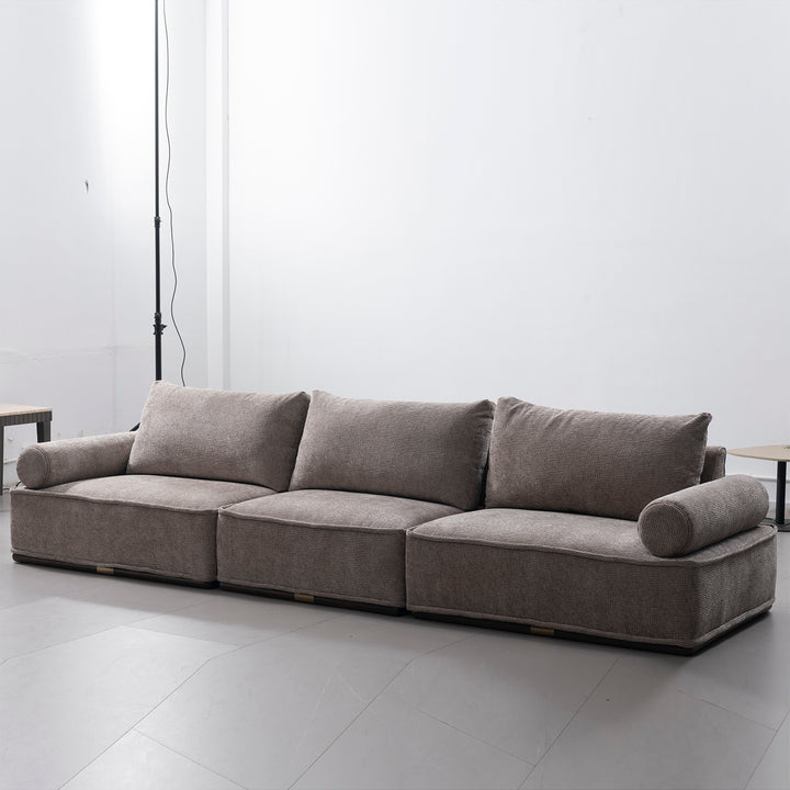 Minimalist corduroy velvet fabric sectional 5 seater sofa cordy primary product view.