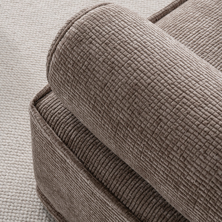 Minimalist corduroy velvet fabric sectional 5 seater sofa cordy color swatches.