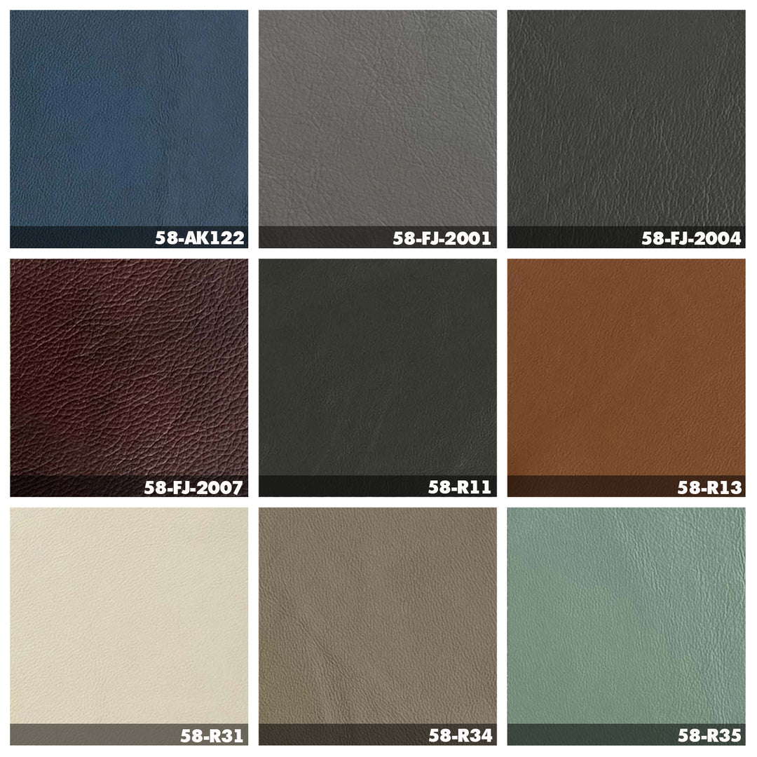 Minimalist genuine leather 1 seater sofa dante color swatches.
