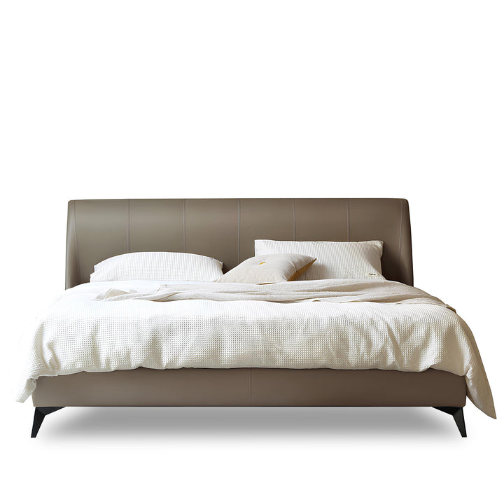 Minimalist Genuine Leather Bed Frame CALMA