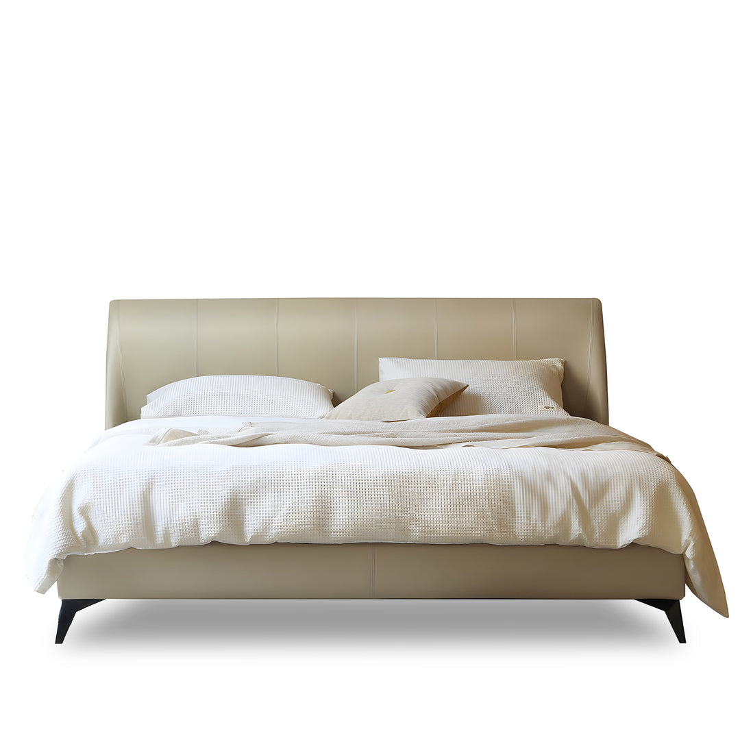 Minimalist Genuine Leather Bed Frame CALMA