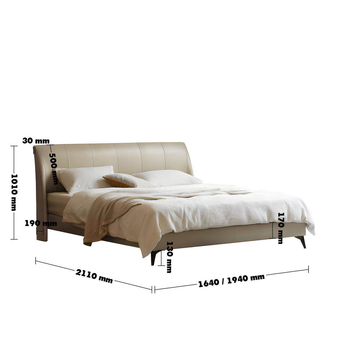 Modern genuine leather bed frame dusko size charts.