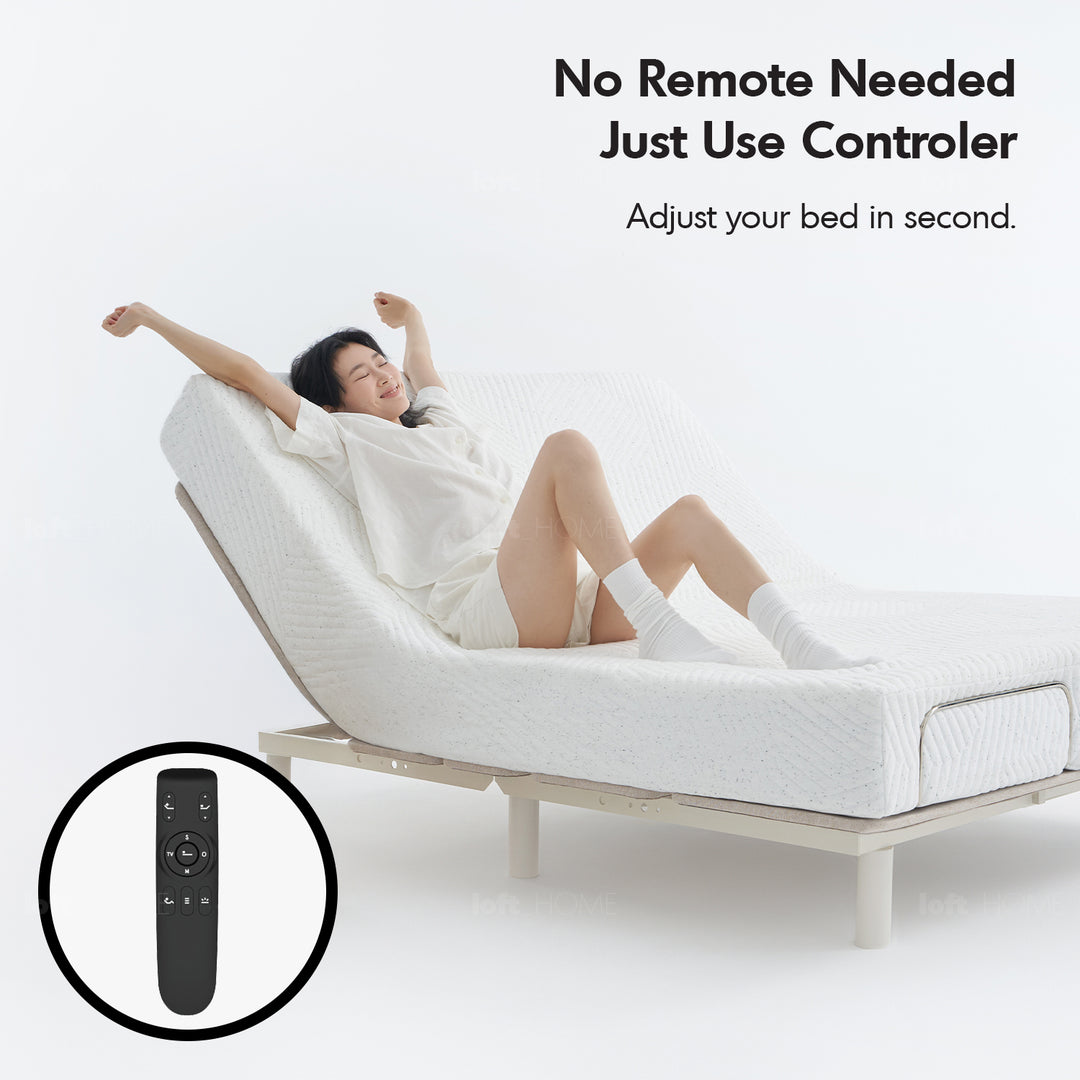Minimalist metal electric adjustable bed frame with mattress 2in1 set upone environmental situation.