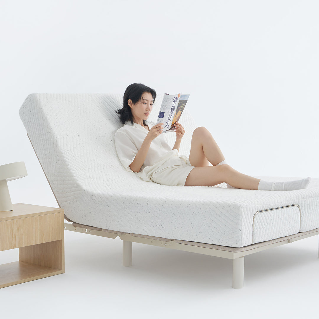 Minimalist metal electric adjustable bed frame with mattress 2in1 set upone detail 6.