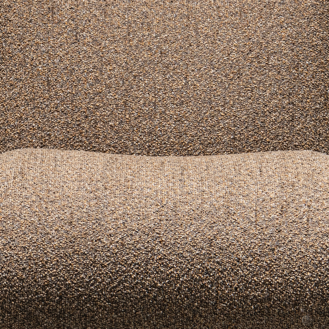 Cream boucle fabric 1 seater sofa pod color swatches.