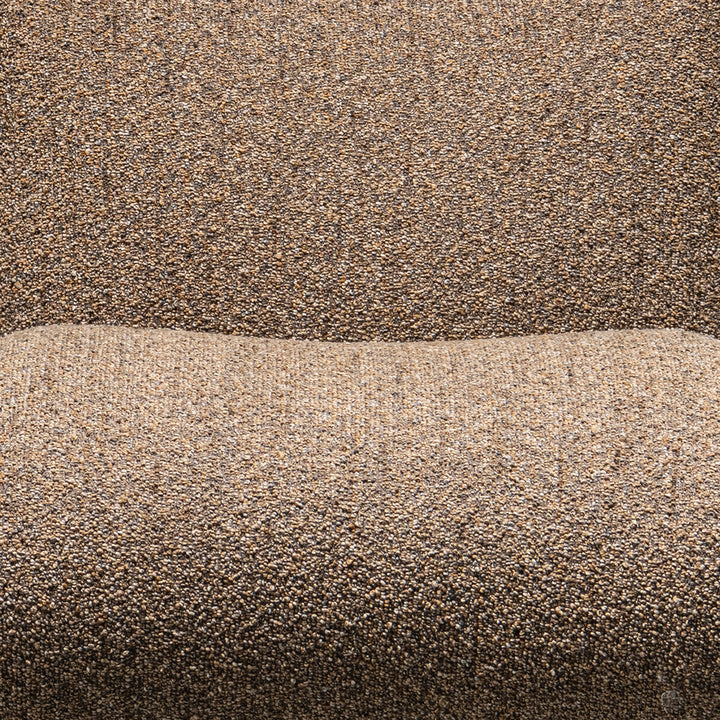 Cream boucle fabric 1 seater sofa pod color swatches.