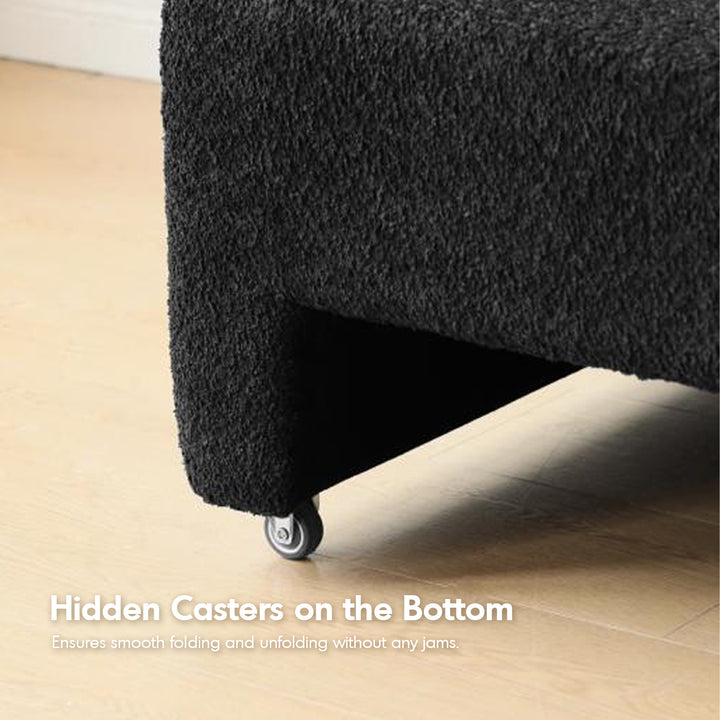 Cream boucle fabric electric functional 3 seater sofa bed sleepo detail 7.