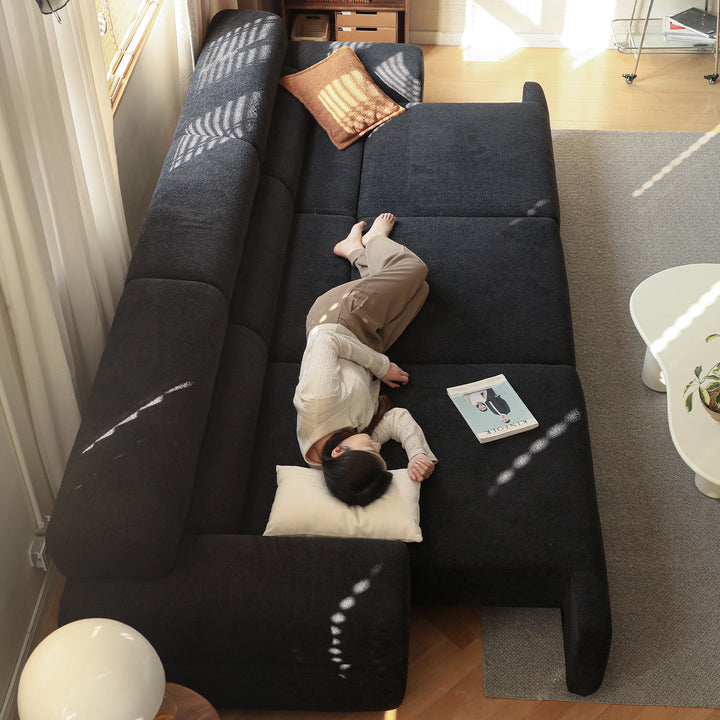 Cream boucle fabric electric functional 4 seater sofa bed sleepo primary product view.